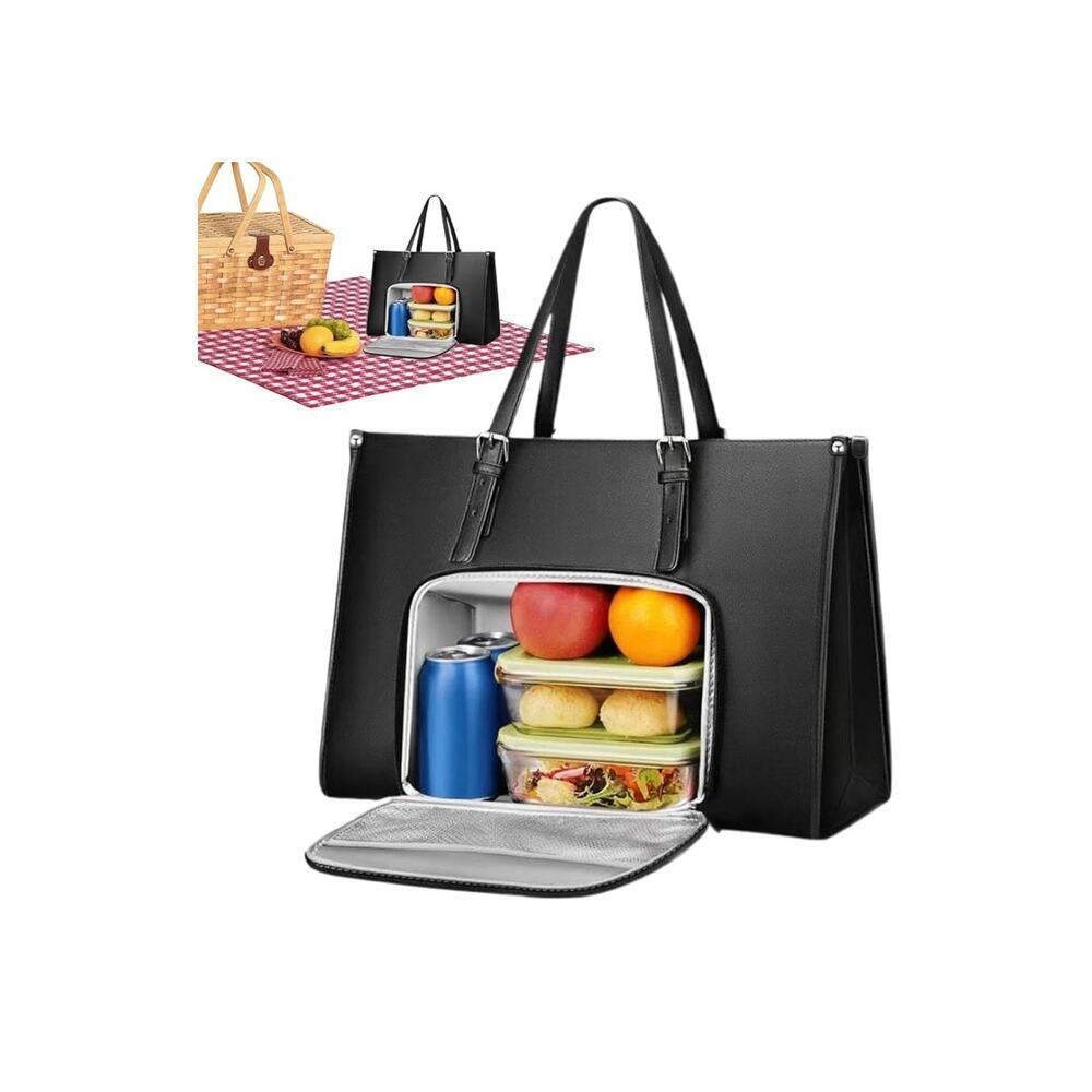 Large Capacity Laptop Tote Bag with built in lunch bag
